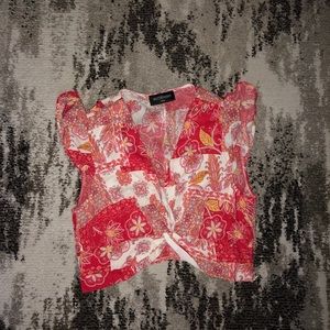 Kittenish Boho Twist Front Top